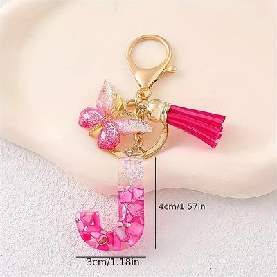 DIY AZ Buchstaben Schlüsselanhänger Metallhalter Anhänger Schlüsselanhänger Frauen Auto Schlüsselanhänger Einfacher Buchstabe Name Schlüssel Party Geschenk Schmuck