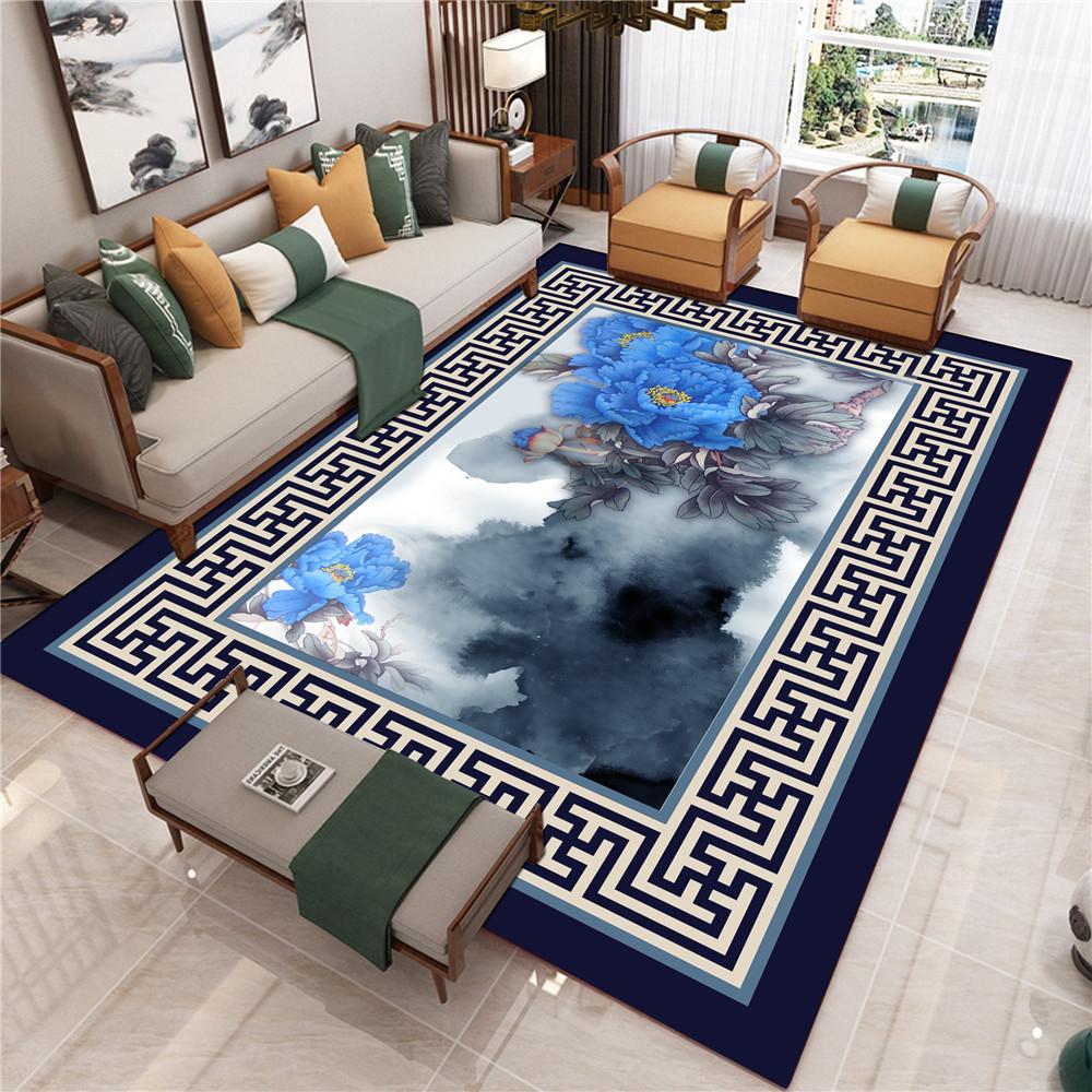 New Chinese Style Living Room Carpet Chinese Style Sofa Coffee Table Mat Bedside Classical Style Carpet