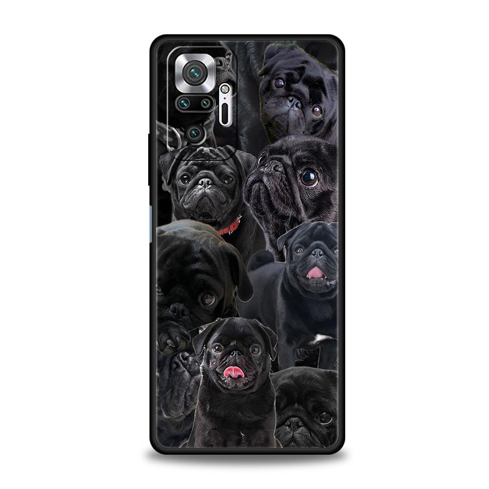 

Animal Black Pug Close Up Phone Case For Xiaomi Redmi Note 14 13 5G 10 11 12 Pro Plus 4G 14C 13C 12C 10C Black Cover Note 14Pro 4G
