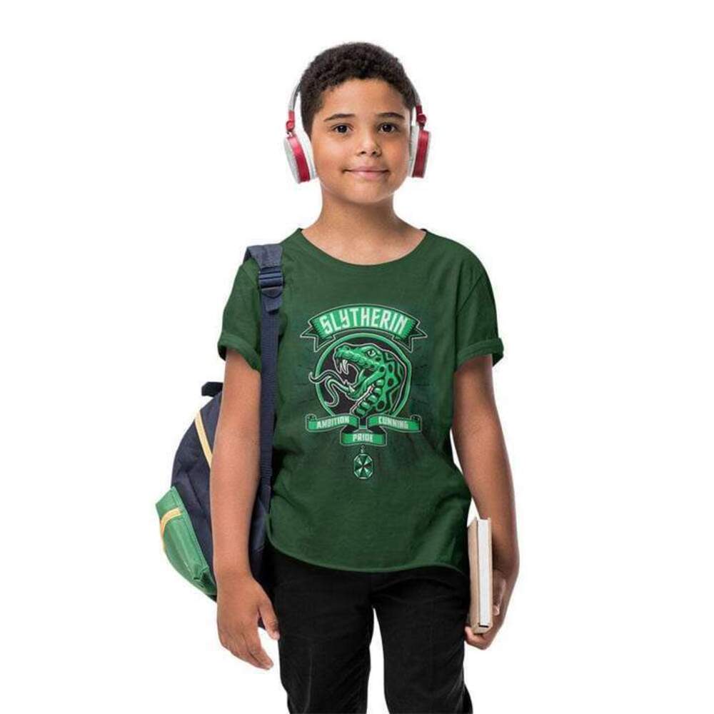 HARRY POTTER Childrens/Kids Comic Style Slytherin T-Shirt