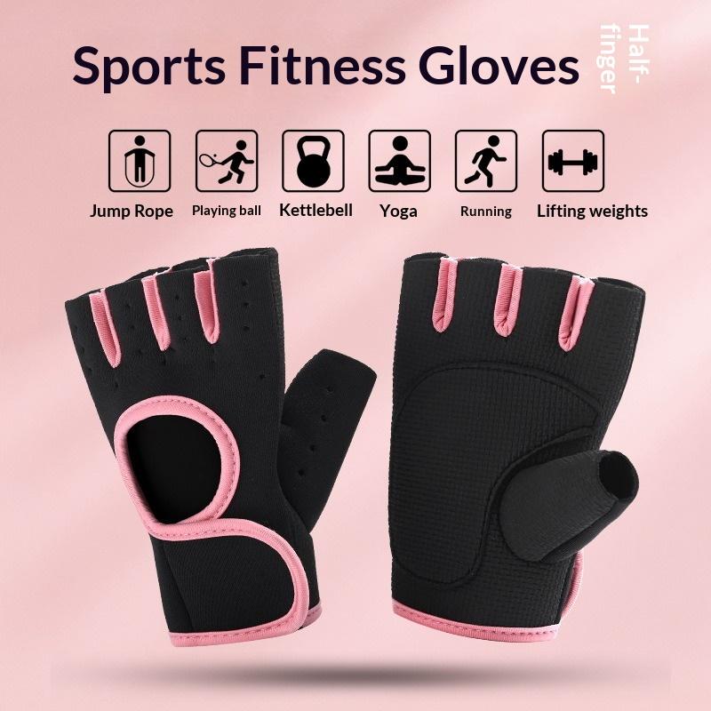 Women Men Fitness Gym Gloves Weightlifting Gloves Half Finger Breathable Non-Slip Gel Pad Bodybuilding Training Dumbbells Gloves