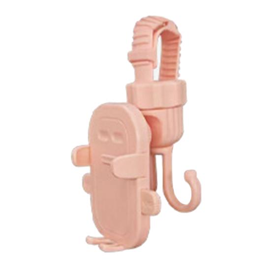 Stroller Hook Phone Stand Organizer 360 Degree Rotation Storage Hook Dual Function Stroller Phone Holder for Shopping Bags Bike Black