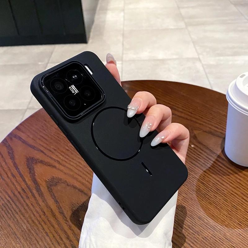 For Xiaomi Mi 14 15 Pro 14pro Case Magnetic Luxury Matte Soft TPU Color Blocking Protector Shockproof Mi 15pro Cover Cases