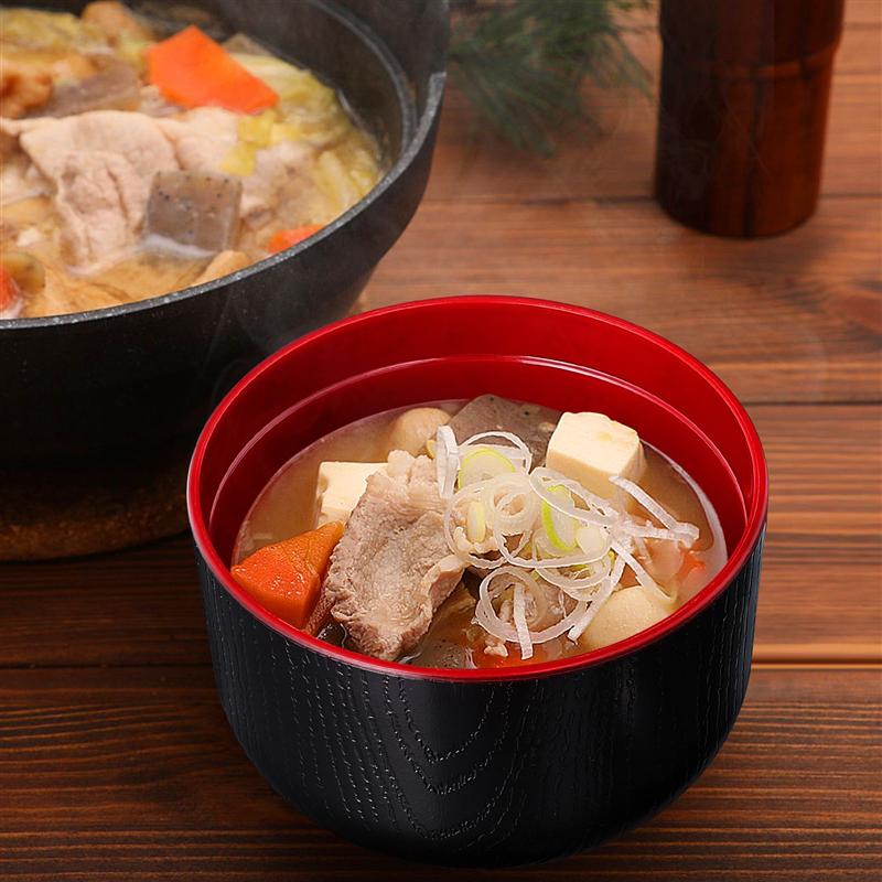 2 Stück Miso-Suppenschüssel mit Deckel Japanische Reisschüssel Traditionelle Miso-Suppenschüssel Besteck Geschirr mit Deckel Dampfgarer Suppenschüssel