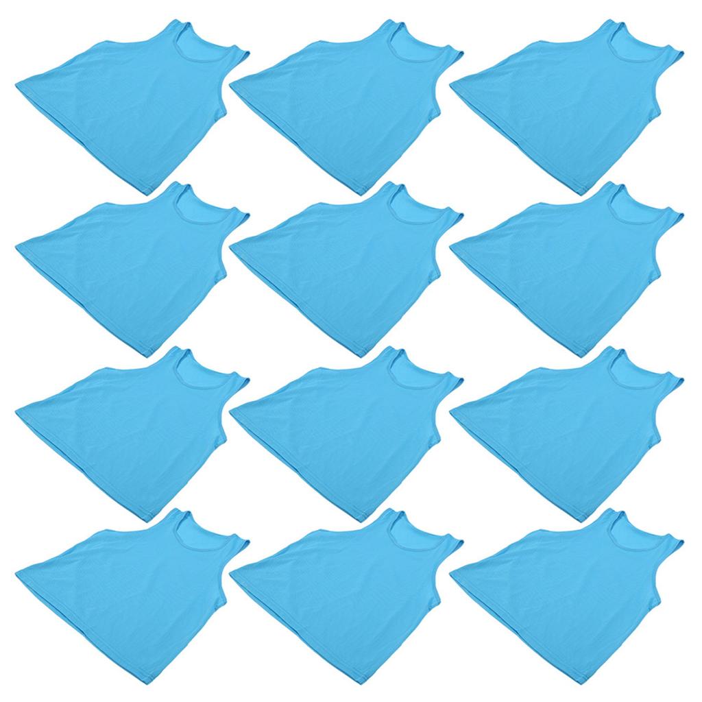 12pcs Kid Training Vest Breathable Mesh Team Practice Pinnies Free Size for Soccer Basketball Outdoor Sports