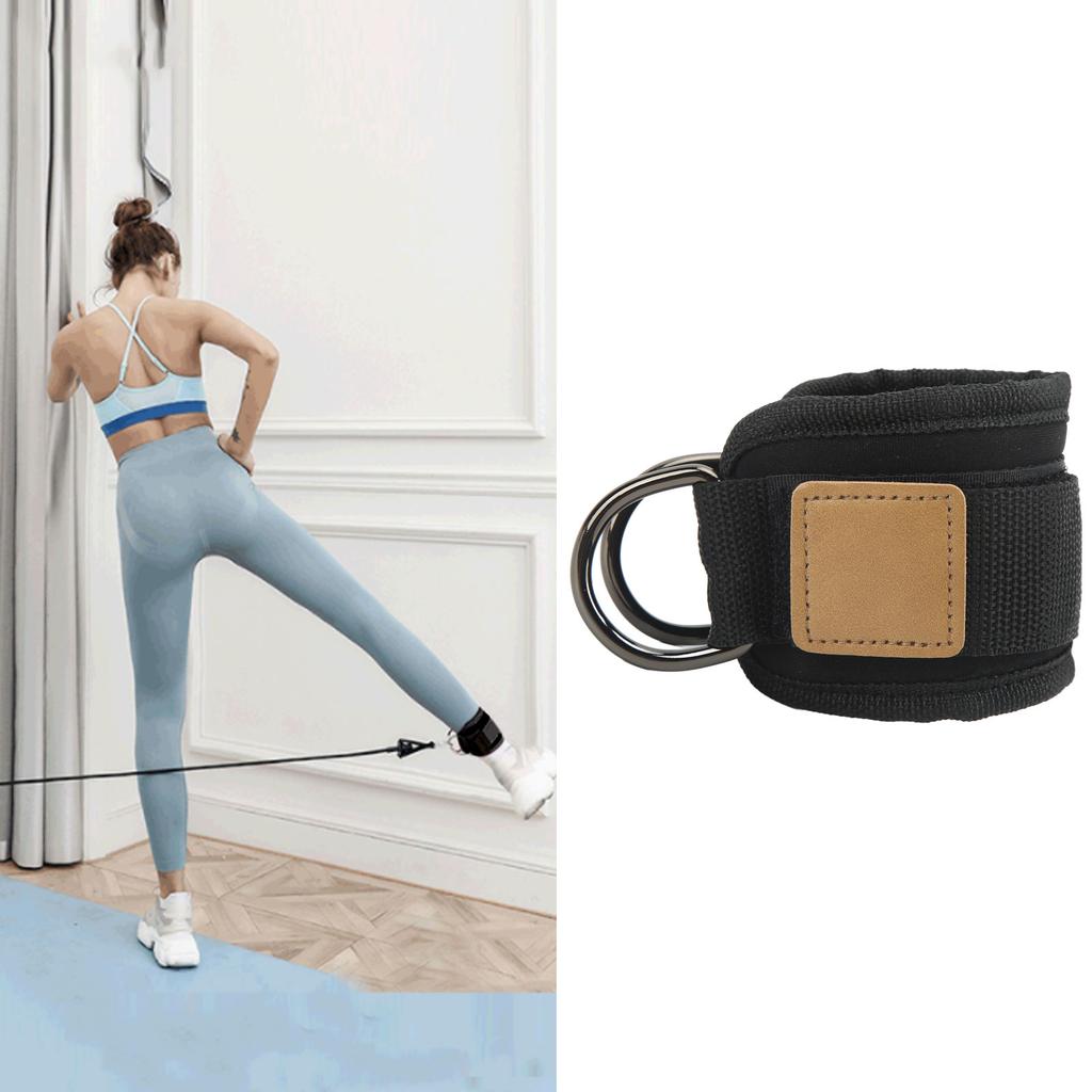 Fitness Ankle Buckle Leg Strength Trainer with Double D Rings and Rubber Straps for Men and Women
