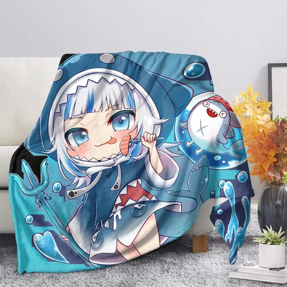 Hololive Gawr Gura Ch holoMyth Soft Plush Blanket, Flannel Blanket Throw Blanket for Living Room Bedroom Bed Sofa Picnic Cover