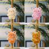 Plush Bear Keychain With Floral Design For Gift And Bag Decor
