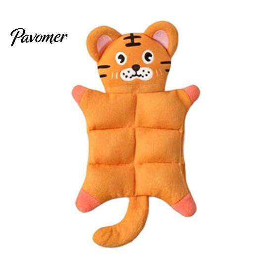 Tug And Pull Dog Toys Squeaky Animal Toy, No Stuffing Plush Chew Mouse Frog Interactive for Bored Dogs Tiger Toy Small Medium to Bite, Puppy Teething