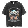 Bombardiro Crocodilo Crocodile Plane Bomber Funny Meme Washed Vintage T-shirt Men Women Casual Italian Brainrot Humor Style Tees