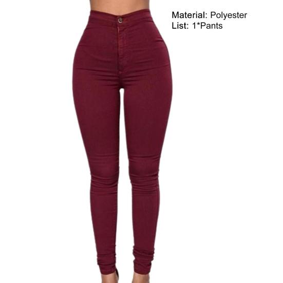 Women Pants Thin High Waist Solid Color Slim Fit Lady Pencil Trousers for Street Wear