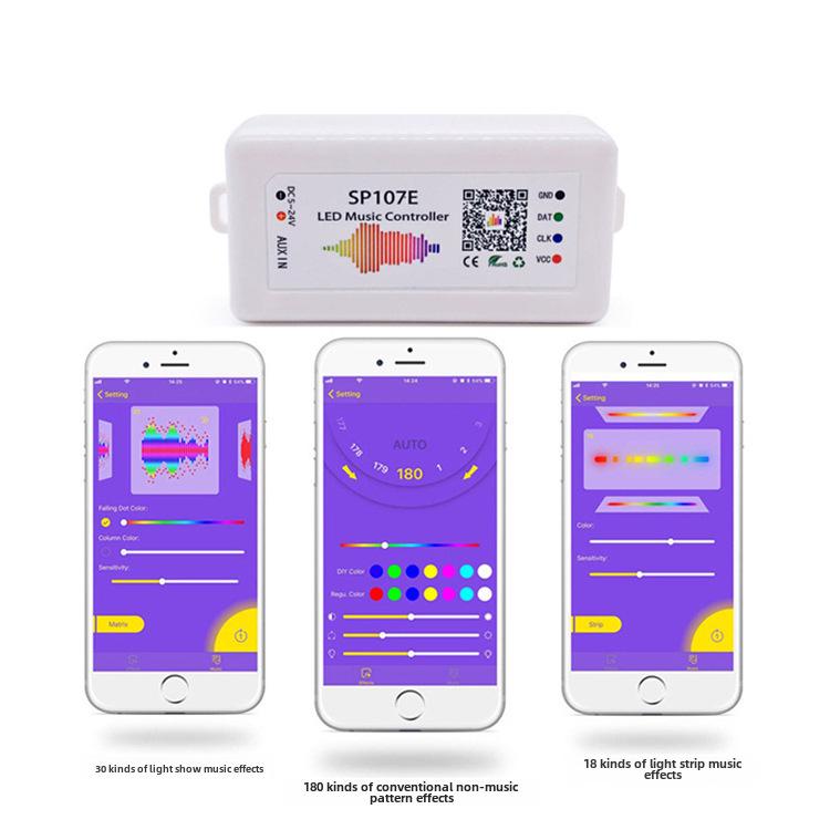 SP107E Controller LED Smart Muzical Bluetooth cu Aplicație pentru Smartphone