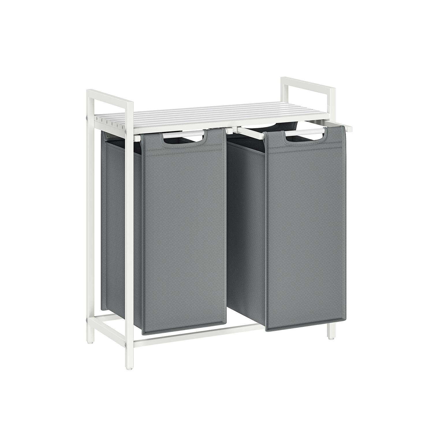 VASAGLE Laundry Basket, 2 Compartments, Laundry