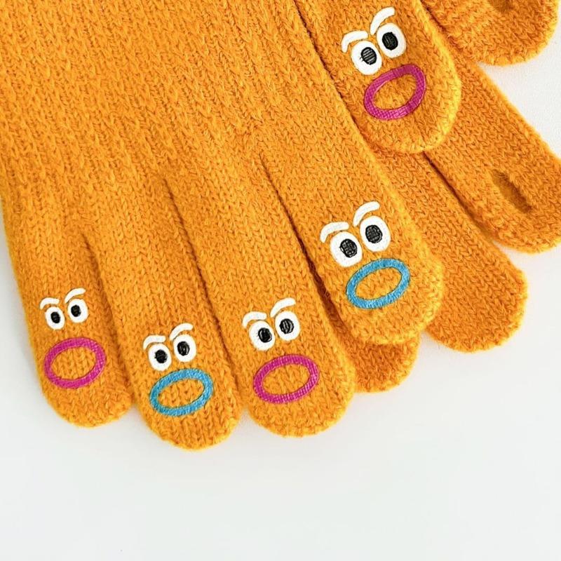 Mouth Mouth Monster Gloves Cartoon Autumn and Winter Knitted Gloves Cute Ugly Cute Creative Cycling Warm Gloves Women
