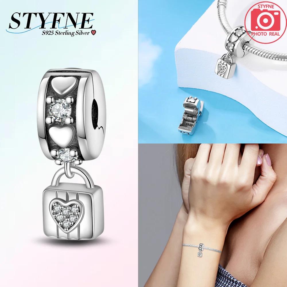 Copper Metal Inlaid Zirconium Flowers Four Leaf Clover Feathers Love Box Clip Charm Bead Components Spacer Bead Components Compatible With Bracelet