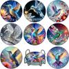 8 Pieces/set of Rose Painted Coasters Set with Holder DIY Coasters for Beginners and Adults, Art and Craft Supplies Gifts
