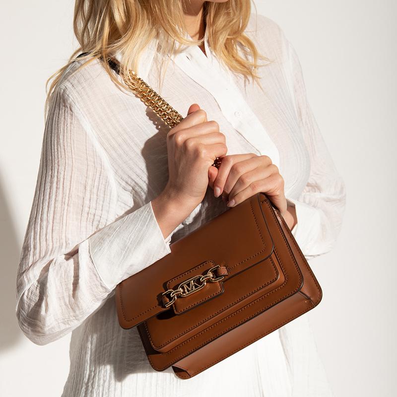 New MICHAEL KORS Leather Shoulder Bag Women's Brown 30S2G7HL3L-230