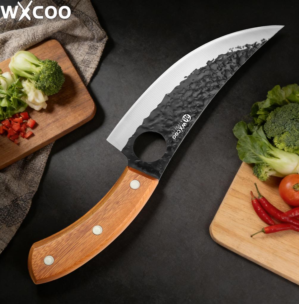 WXCOO Hand Forged Butcher Knife for Cutting Meat Professional Chef Knives for Chopping Vegetables Slicing Cooking Kitchen Knife