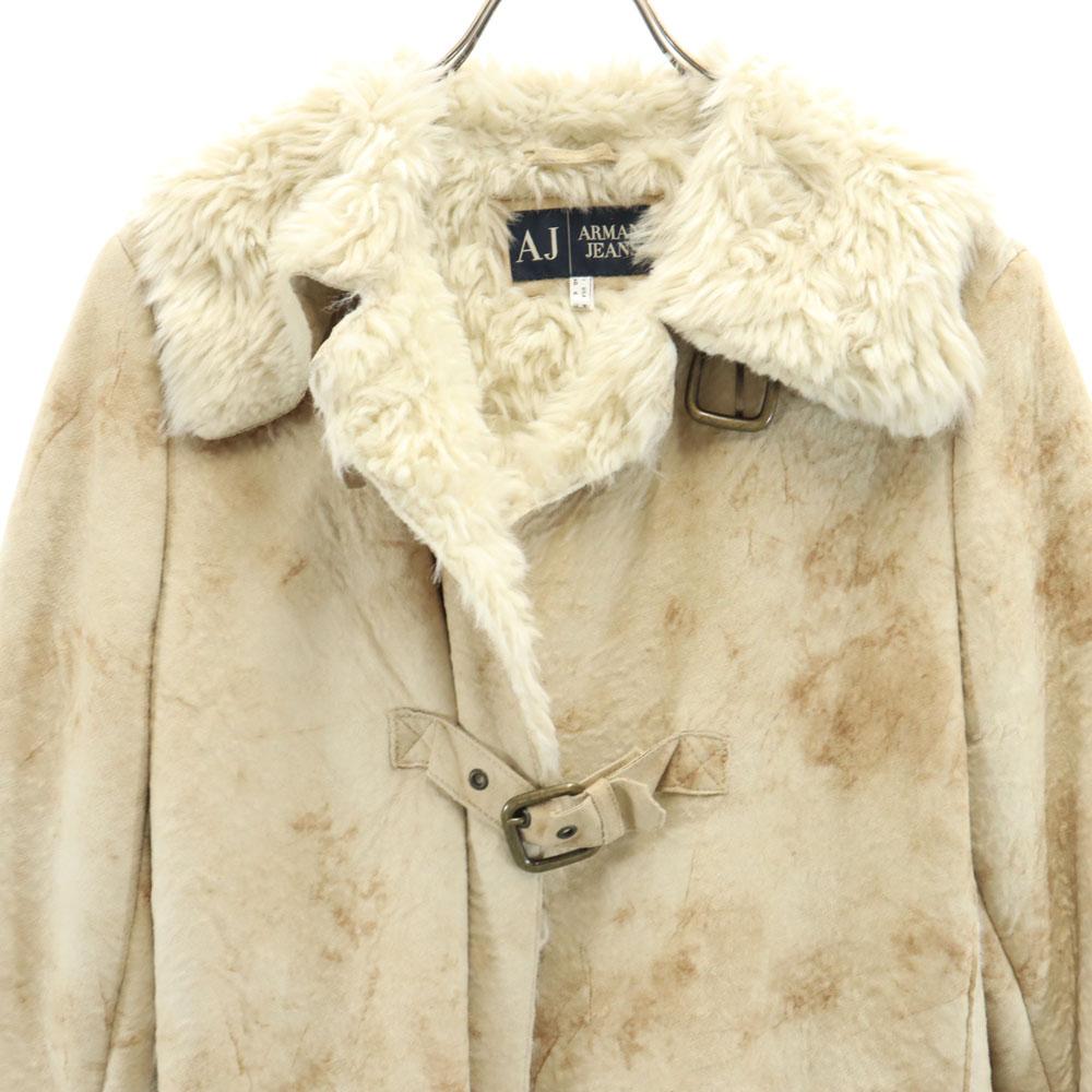 ARMANI JEANS Faux leather Long coat 6 beige Women Used