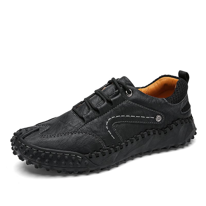 Autumn and Winter New Outdoor Leisure Leather Shoes Retro Low-Top Men's Shoes Trendy Plus Size British Style Work Shoes