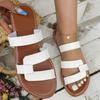 Fashion Women's Solid Color Slides, Lightweight Flat Slip On Walking Slides, Comfort Beach Slides Fashion Shoes for Women Plus Size 42