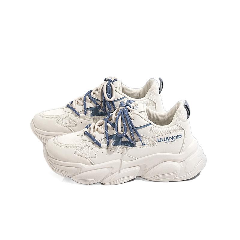 Autumn new student running sports leisure thick-soled heightening little white dad trendy shoes