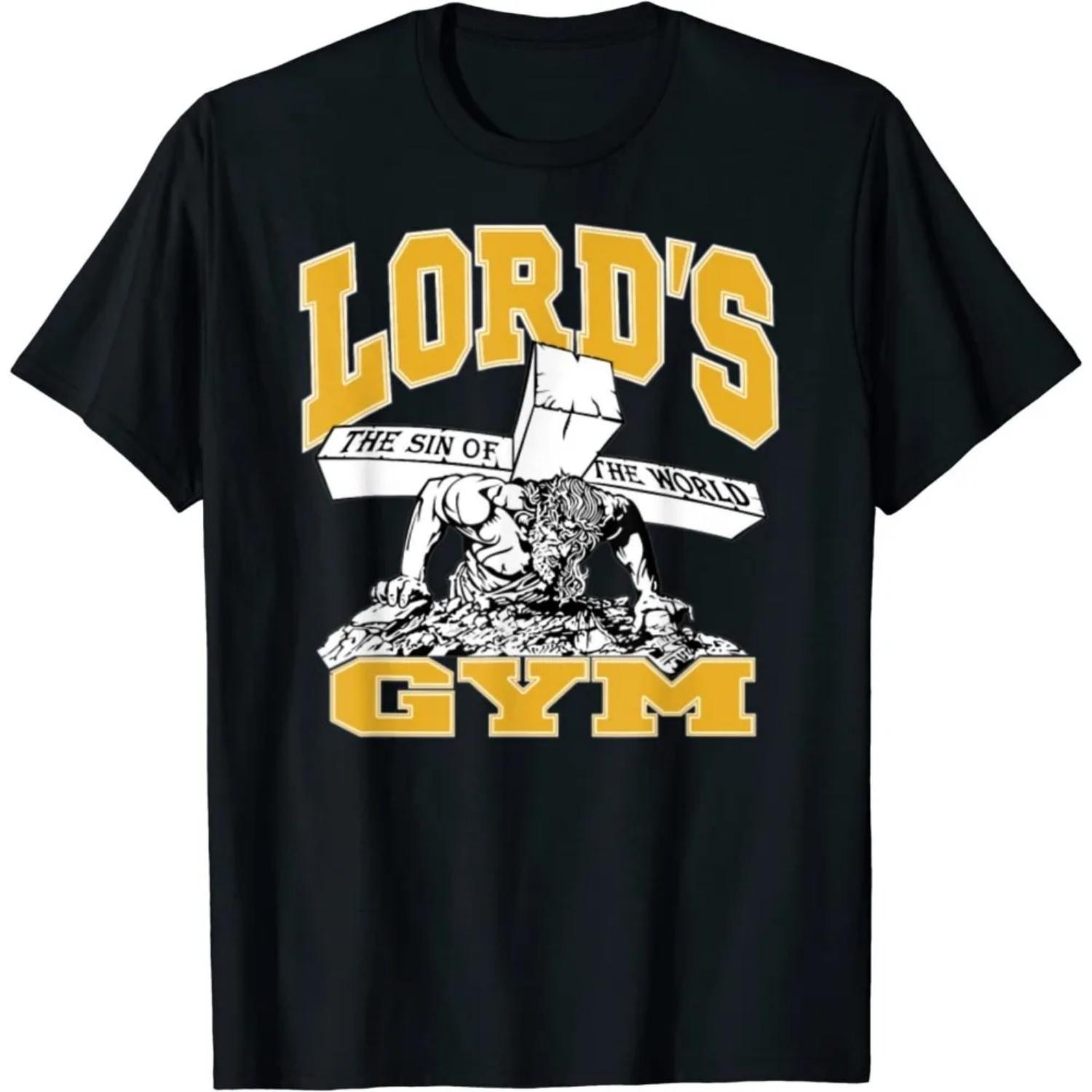 

Lord s Gym Jesus Funny Design Men T Shirt Humorous Unique Design Printed T Shirt Male Fashion Crewneck Cotton Tee Tops XXXXXL