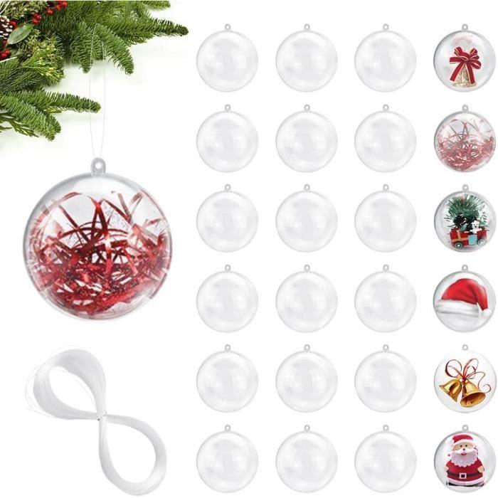 Boules de Noël - 25 PCS - Transparent - 4 cm - Plastique à Remplir