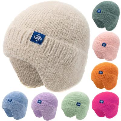 Chapeau d'hiver en fausse fourrure pour femme, couleurs acidulées, à la mode, tricoté, Style Kpop, bonnet doux, Streetwear, nouvelle collection