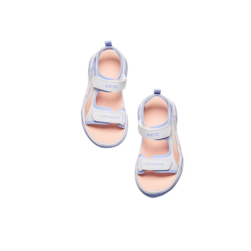 Anta Kids Comfortable Simple Versatile Non-Slip Wear-Resistant Breathable Sandals Kids sandals White Blue 322429971-2