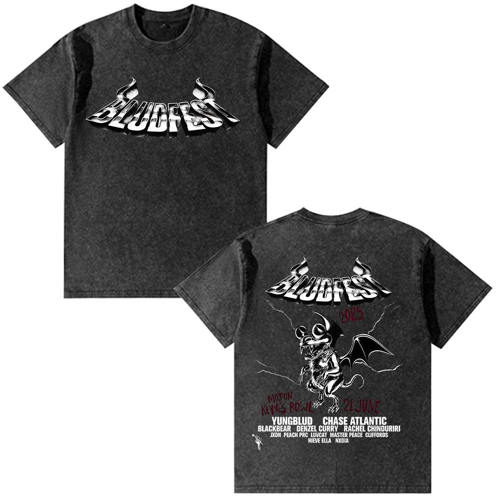 Yungblud Lowlife Album Logo Opraná Trička Pánské Dámské Oblečení Móda Krátký Rukáv Bavlna Oversized Tričko Top