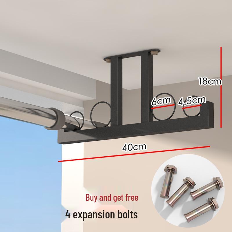Retractable No-Drill 304 Stainless Steel Balcony Clothes Drying Rack Pole