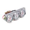 2" 52mm Oil Pressure Amp Meter Water Temp Triple Gauge 3 in 1 Set Chrome Panel