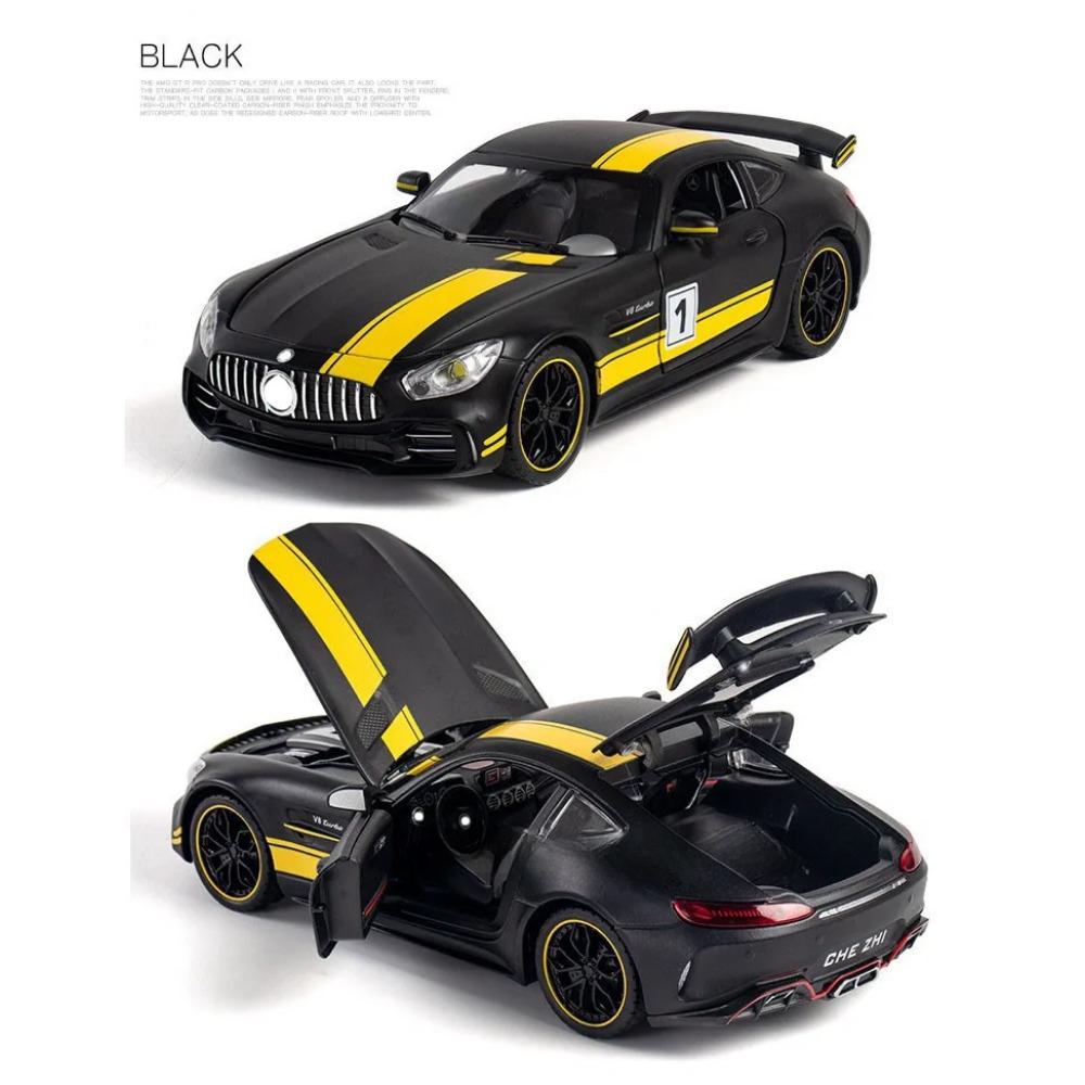 1/24 BENZ GTR Legierungs-Automodell Hochsimulations-Diecasts-Spielzeug mit Ton und Licht Rückziehfahrzeuge Dekoration Spielzeug für Kinder Geschenk
