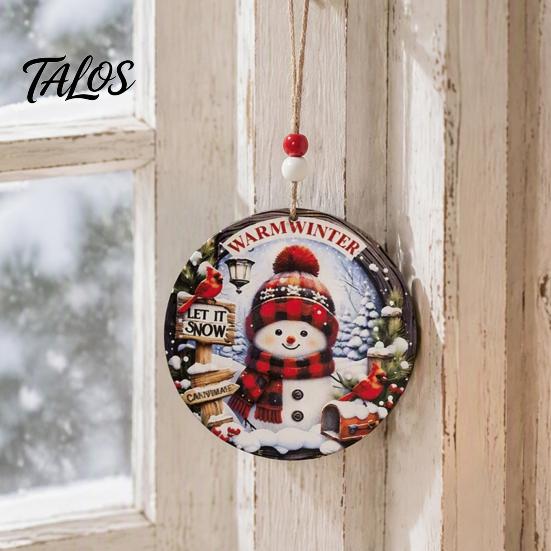 Christmas Gift Wrapping Tags Wooden Hanging Sign with Hemp Rope, Rustic Holiday Wall Decor Party Supplies for Home Decoration, Solid Wood Festive