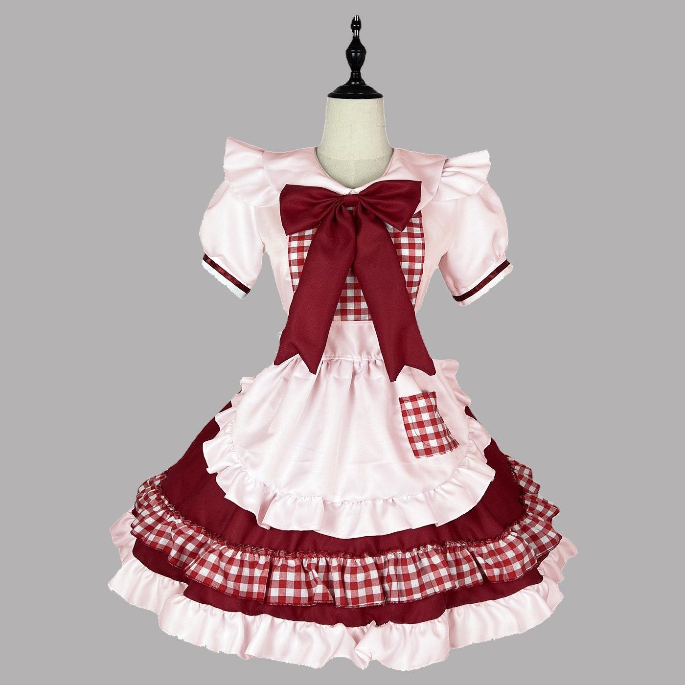 

Сексуальное платье горничной Лолиты, японское милое женское платье Kawaii, костюм для ролевых игр, костюм для Хэллоуина, косплей, аниме, кавайная одежда 5XL розовый