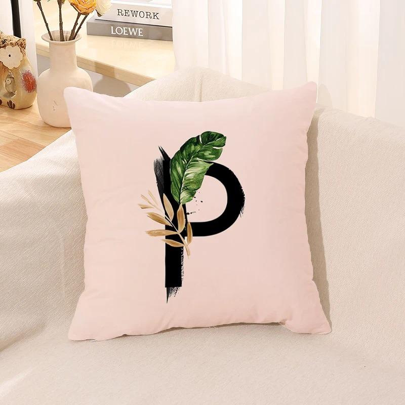 Letter Printed Pillow Case, Living Room Sofa, Office Seat Cushion Cover, Bedroom Dormitory Bedside Home Decoration Pillow Case