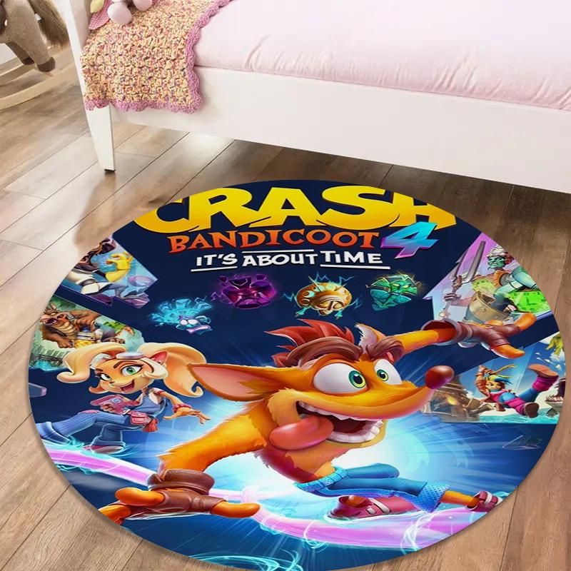 

Crash Bandicoot Round Area Rug,Carpet Rug for Living Room Bedroom Sofa Playroom Decor,Non-slip Floor Mat14 80cmx80cm