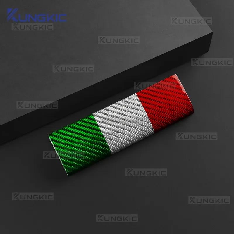 Hard Dry Carbon Fiber For Abarth 595 695 595C 695C 2017-2024 Italian Tricolor Car Rear Bumper Lip Sticker Accessories
