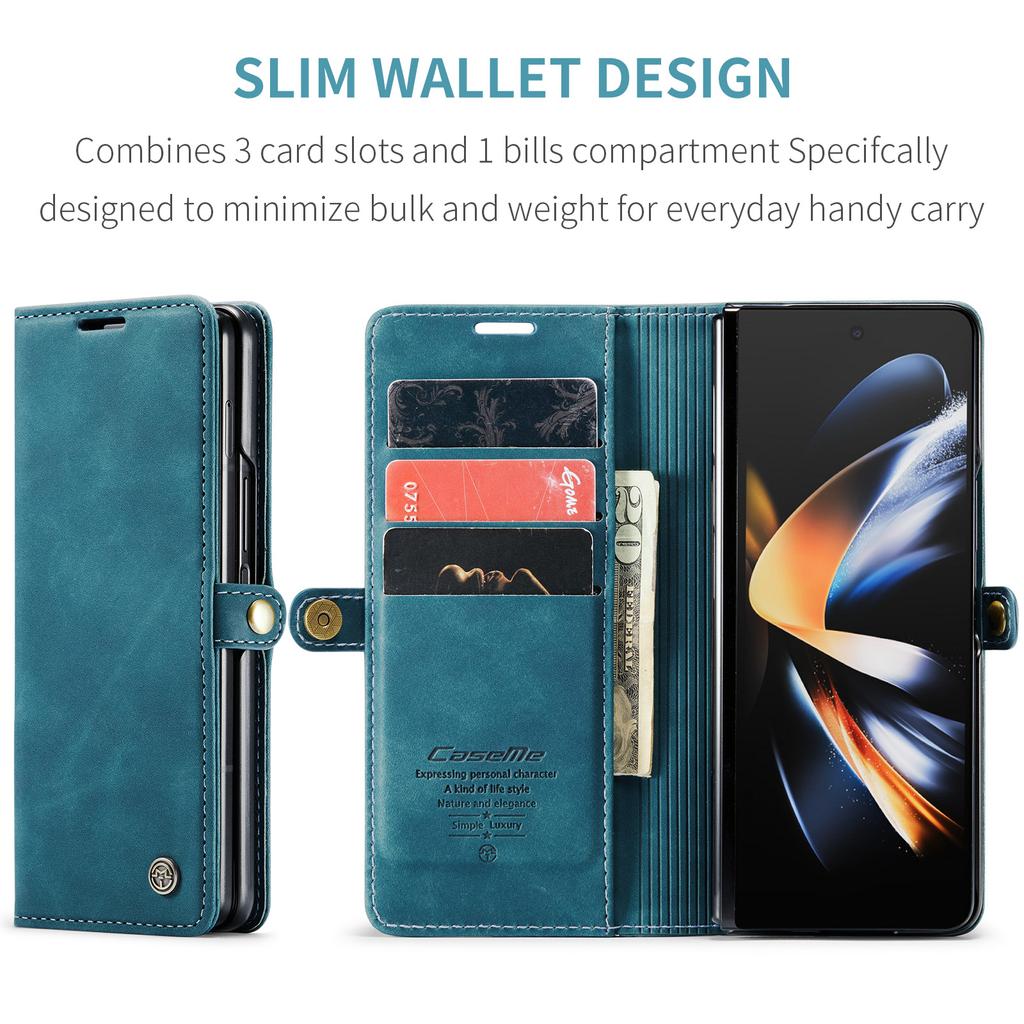 Full Coverage Card Holder Phone Bag Case For Samsung Galaxy Z Fold 4 Fold5 Fold4 Fold 5 5g Zfold4 Zfold5 Non -Slipp Matte Cases