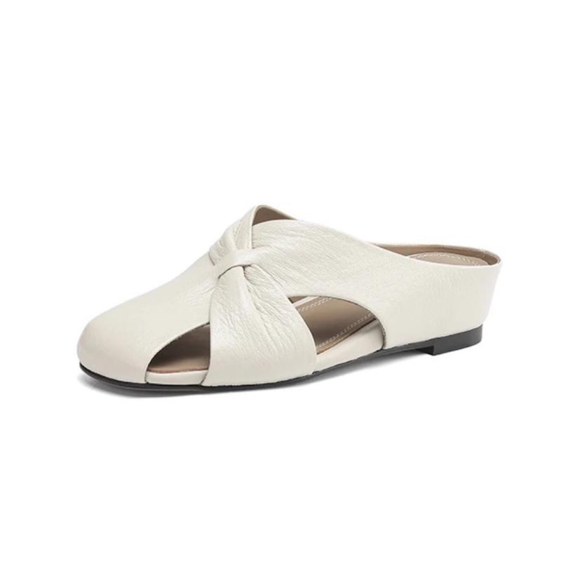 Fashion Mules Casual Shoes Woman Square Toe Slippers Women Heeled Sandals 2025 Trend Summer Elegant Dress Soft Leather Comfort Sandalias