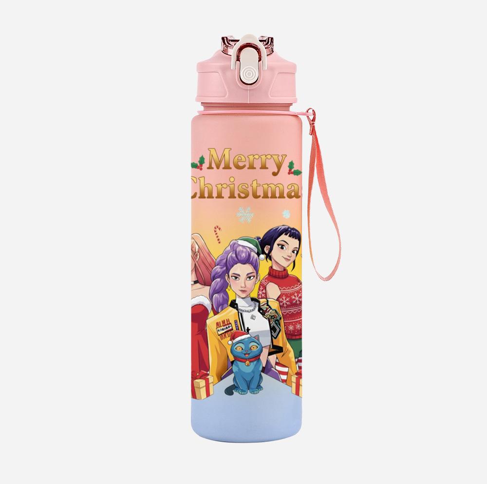 Bottiglia d'Acqua K-Pop Cacciatori di Demoni Stampata per Natale da 750 ml Tazza Grande Capacità Tazza da Acqua Portatile per Bambini Sport all'Aperto Regalo per Bambino