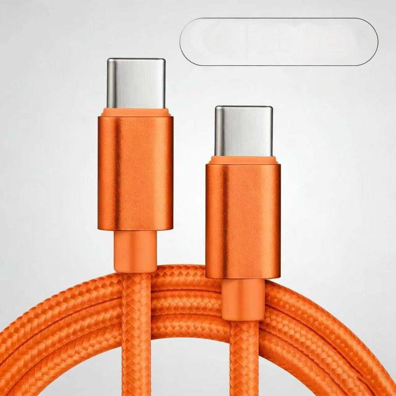 66W 5A USB C To Type C Fast Charging Data Cable USB Type C To Type-C Nylon Braided Quick Charge Charger Adapter Cable 1m 2m 3m