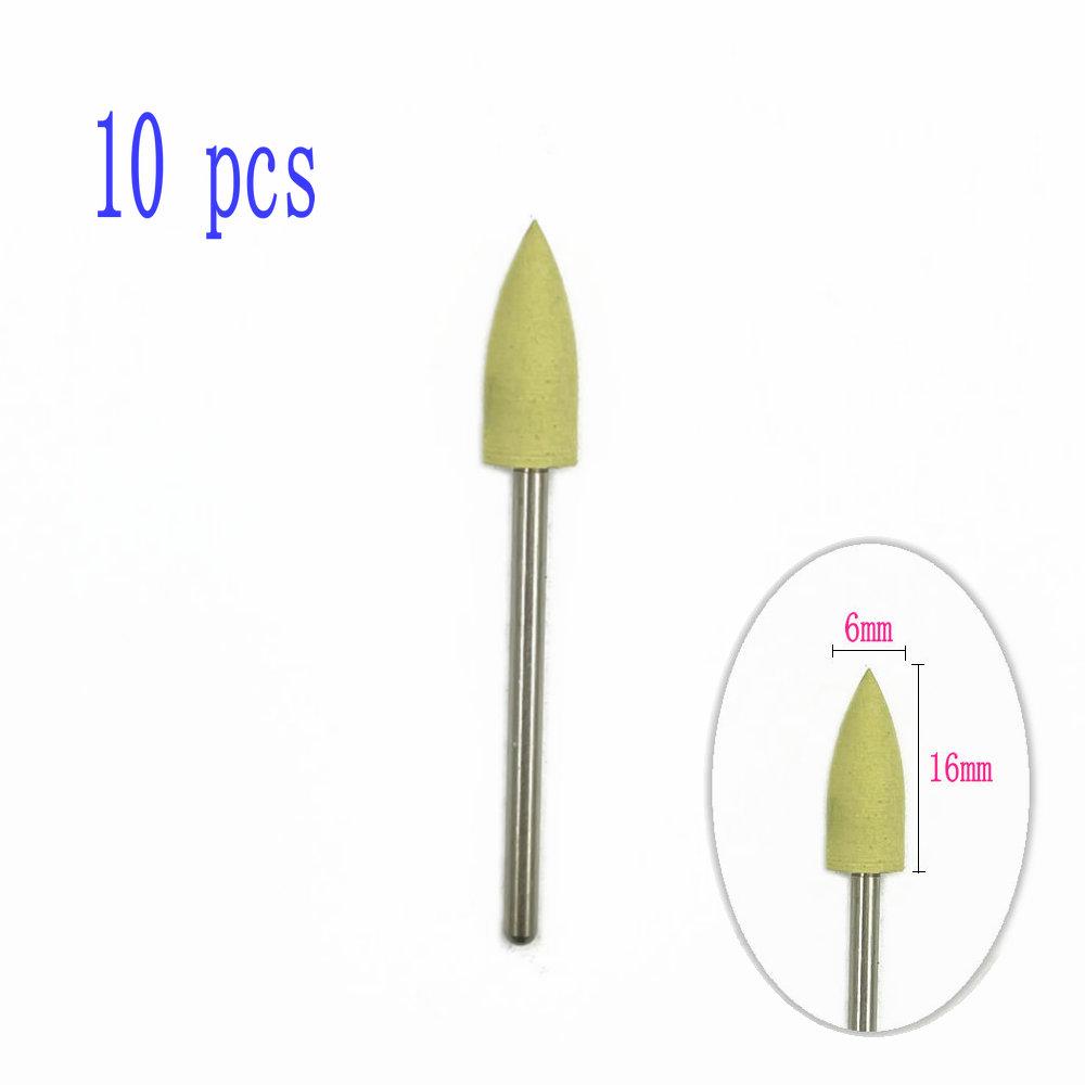 6pcs/10pcs Silicone Rubber Dental Polishing Polisher Grinders Nail Drill Bits for Electric Manicure 2.35mm Shank