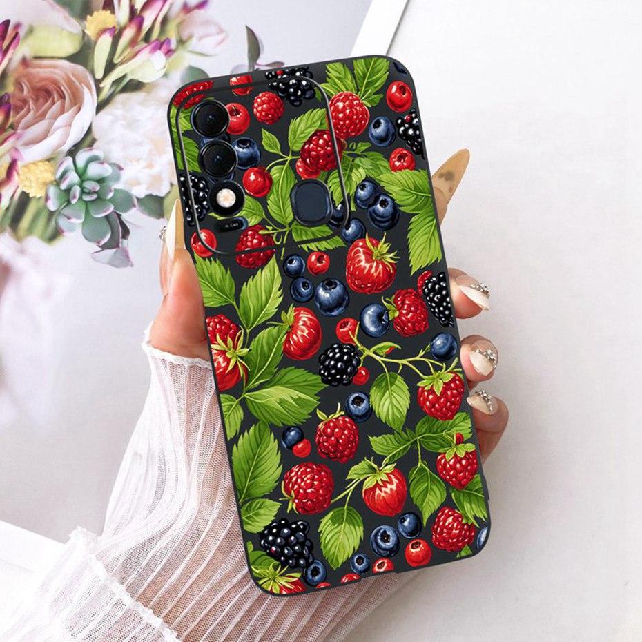 Cute Printing Phone Case For Tecno Spark 8 8T 8C Soft Black Silicone TPU Cases For Tecno Spark8 Spark8C Spark8T Covers Bumpers