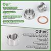 O2 Sensor Bung Weld In With Plug, 2 Set O2 Bung 304 Stainless Steel M18-1.5,Oxygen Sensor Bungs Plugs With Copper O-Ring For Automotive, Bike,