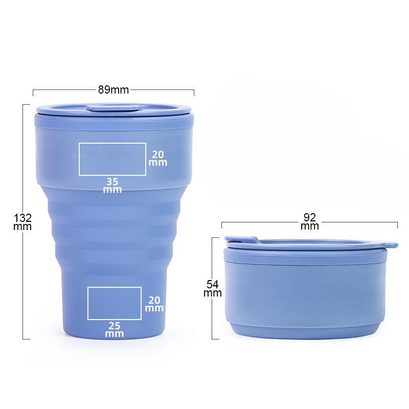 American Coffee Cup Portable Outdoor Travel Traveling Mug Folding Environmentally Friendly Silicone Water Bottle Compression Pocket Cup