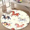 1PC Horse Pattern Office Round Area Rug, Mat Suitable For Office, Under Office Chairs Bedroom Living Room Home Decor, Room Deco