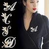 Luxury Brooch Elf Angel Alphabet A Z Letter Lapel Pin Women Rhinestone Metal Glossy Lapel Collar Pin Scarf Clothes Decor Jewelry