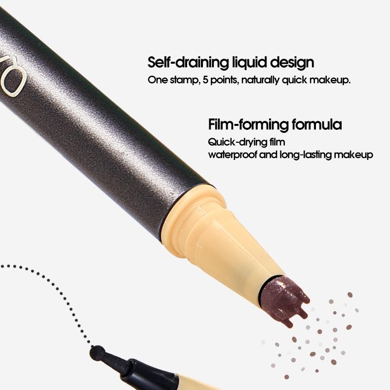 QXQY Double-Head Freckle & Beauty-Spot Pen 24h Skin-Tint Waterproof Natural Cute Sun-Kissed Finish